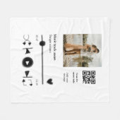 Musikplayer personalisiertes Paar Liebe q r Code t Fleecedecke (Vorderseite (Horizontal))
