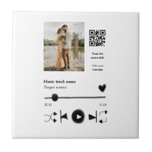 Musikplayer personalisiertes Paar Liebe q r Code t Fliese