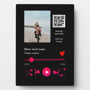 Musikplayer personalisiertes Paar Liebe q r Code t Fotoplatte