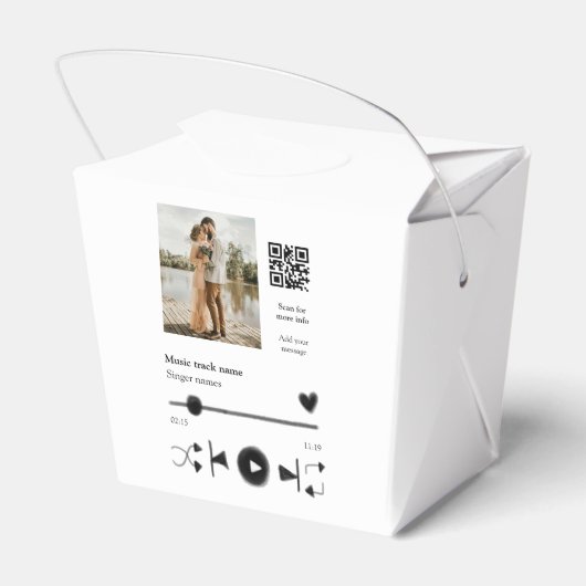 Musikplayer personalisiertes Paar Liebe q r Code t Geschenkschachtel (Rückseite)