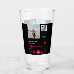 Musikplayer personalisiertes Paar Liebe q r Code t Glas