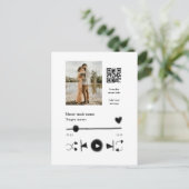 Musikplayer personalisiertes Paar Liebe q r Code t Postkarte (Stehend Vorderseite)