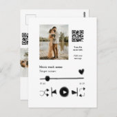Musikplayer personalisiertes Paar Liebe q r Code t Postkarte (Vorne/Hinten)