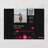 Musikplayer personalisiertes Paar Liebe q r Code t Postkarte (Rückseite)