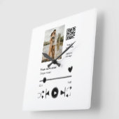 Musikplayer personalisiertes Paar Liebe q r Code t Quadratische Wanduhr (Winkel)