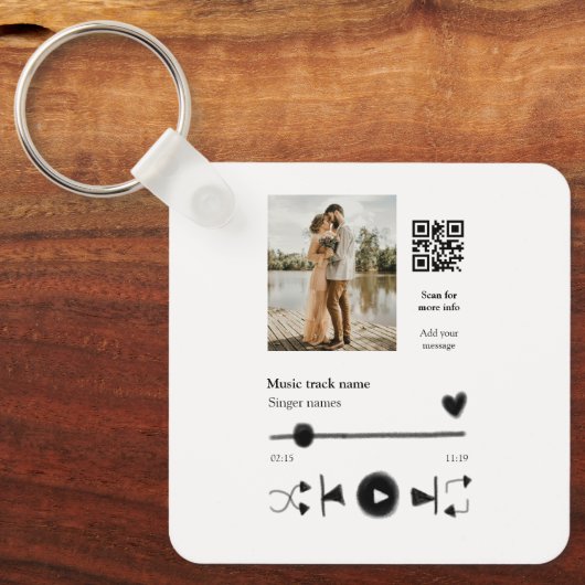 Musikplayer personalisiertes Paar Liebe q r Code t Schlüsselanhänger (Vorderseite)