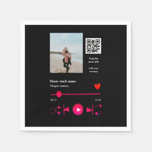 Musikplayer personalisiertes Paar Liebe q r Code t Serviette