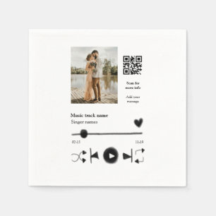 Musikplayer personalisiertes Paar Liebe q r Code t Serviette
