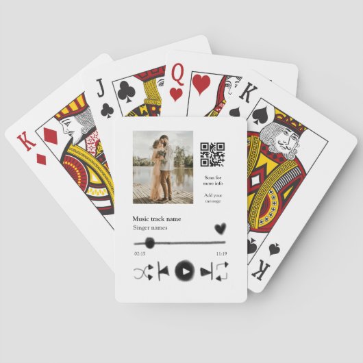 Musikplayer personalisiertes Paar Liebe q r Code t Spielkarten (Rückseite)