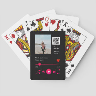 Musikplayer personalisiertes Paar Liebe q r Code t Spielkarten