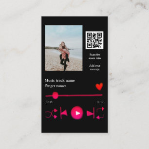 Musikplayer personalisiertes Paar Liebe q r Code t Visitenkarte