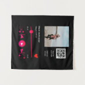 Musikplayer personalisiertes Paar Liebe q r Code t Wandteppich (Vorderseite (Horizontal))