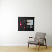 Musikplayer personalisiertes Paar Liebe q r Code t Wandteppich (Beispiel (Horizontal))