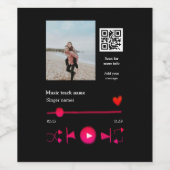 Musikplayer personalisiertes Paar Liebe q r Code t Weinetikett (Einzelnes Label)