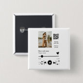 Musikplayer personalisiertes Paar Liebe QR-Code Te Button (Vorne & Hinten)