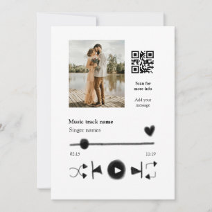 Musikplayer personalisiertes Paar Liebe QR-Code Te Einladung