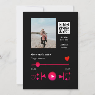 Musikplayer personalisiertes Paar Liebe QR-Code Te Einladung