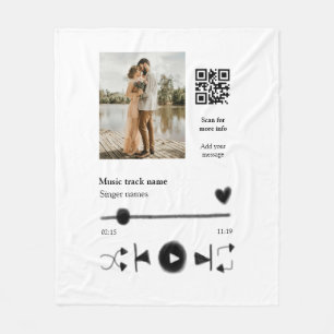 Musikplayer personalisiertes Paar Liebe QR-Code Te Fleecedecke