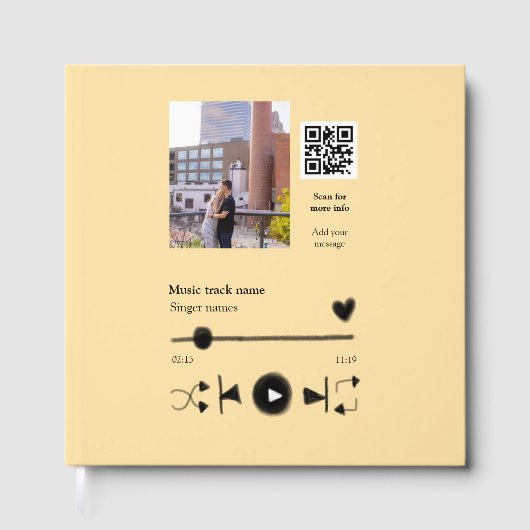 Musikplayer personalisiertes Paar Liebe QR-Code Te Gästebuch (Vorderseite)