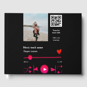 Musikplayer personalisiertes Paar Liebe QR-Code Te Gästebuch