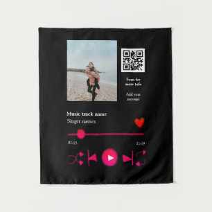 Musikplayer personalisiertes Paar Liebe QR-Code Te Wandteppich