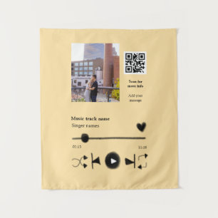 Musikplayer personalisiertes Paar Liebe QR-Code Te Wandteppich