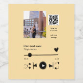 Musikplayer personalisiertes Paar Liebe QR-Code Te Weinetikett (Einzelnes Label)
