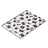 Musikplayer, Tonbandgerät, Videoband, Filmkamera, Notizblock (Linke Seite)