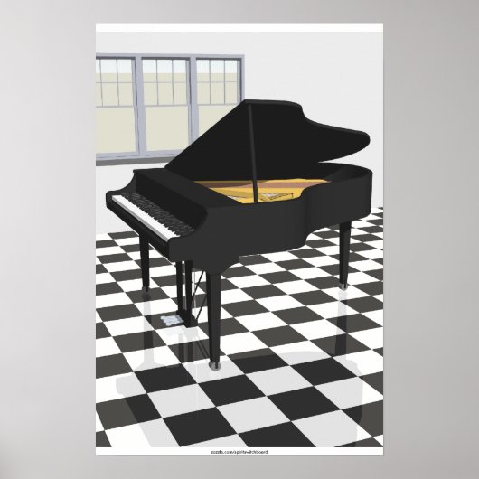 Musikposter: Grand Piano & Tiles: 3D-Modell Poster (Vorne)