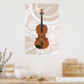 Musikposter: Violin 3D Model & Circles Poster (Küche)