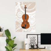 Musikposter: Violin 3D Model & Circles Poster (Heimbüro)