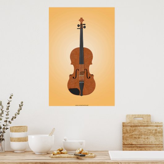 Musikposter: Violine 3D-Modell Poster (Küche)