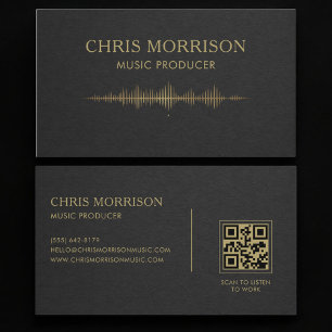 Musikproduzent Black Gold QR Code Visitenkarte