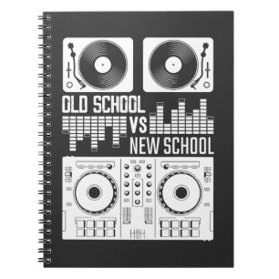 Musikproduzent DJ Alte Schule Vinyl Electro Techno Notizblock