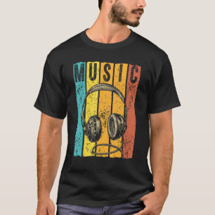 Musikproduzent Dj Vintag Retro Kopfhörer T-Shirt