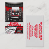 Musikproduzent Rot und Schwarz Visitenkarte (Vorne/Hinten)