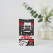 Musikproduzent Rot und Schwarz Visitenkarte (Stehend Vorderseite)