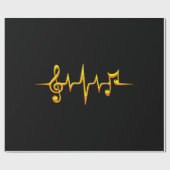 Musikpuls-Notizen Clef-Frequenzklang Geschenkpapier (Flach)