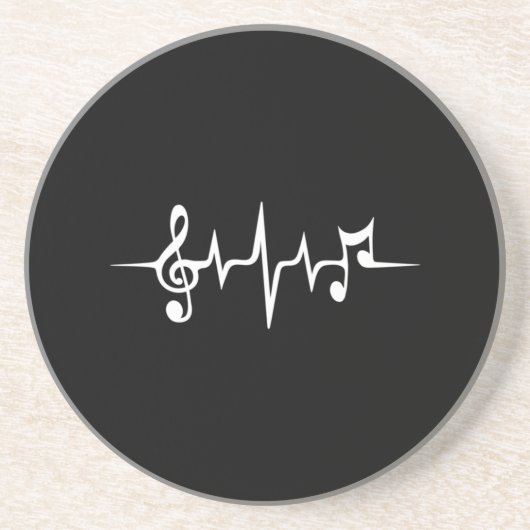 Musikpuls-Notizen Clef-Frequenzklang Getränkeuntersetzer (Vorne)