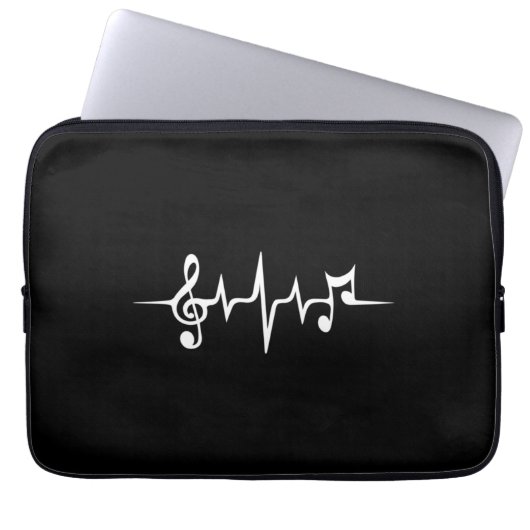 Musikpuls-Notizen Clef-Frequenzklang Laptopschutzhülle (Vorderseite)