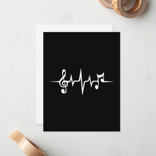 Musikpuls-Notizen Clef-Frequenzklang Mitteilungskarte (Vorderseite/Rückseite Beispiel)