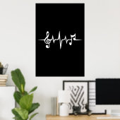 Musikpuls-Notizen Clef-Frequenzklang Poster (Heimbüro)