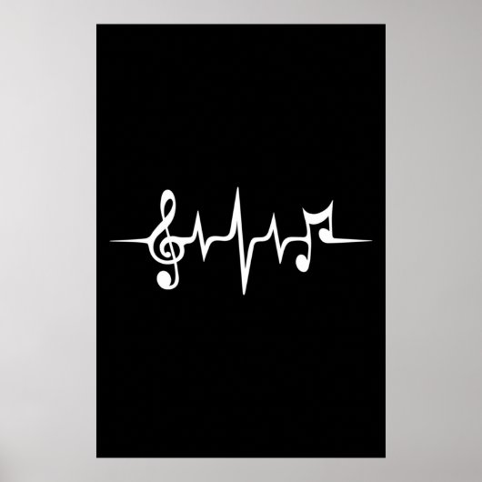 Musikpuls-Notizen Clef-Frequenzklang Poster (Vorne)