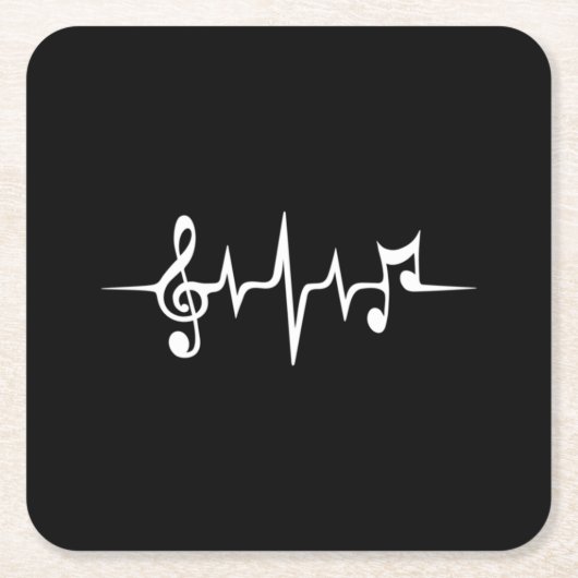 Musikpuls-Notizen Clef-Frequenzklang Rechteckiger Pappuntersetzer (Vorderseite)