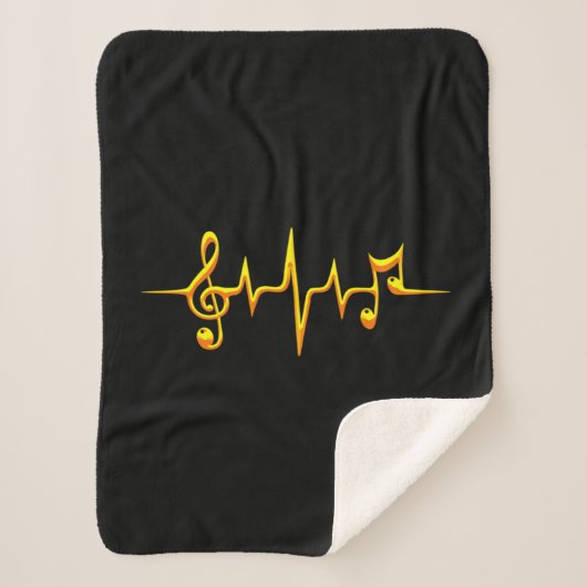 Musikpuls-Notizen Clef-Frequenzklang Sherpadecke (Vorderseite)