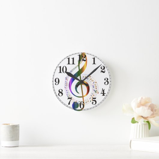 Musikrunde Runde Wanduhr (Zuhause)
