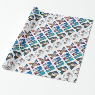 MUSIKSANTA UND SNOWMAN XMAS NACHT PARTY GESCHENKPAPIER