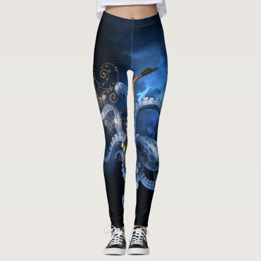 Musiksaxophon mit Oktopus Leggings (Vorderseite)