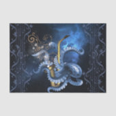 Musiksaxophon mit Oktopus Seidenpapier (Vorderseite)