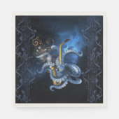 Musiksaxophon mit Oktopus Serviette (Vorderseite)